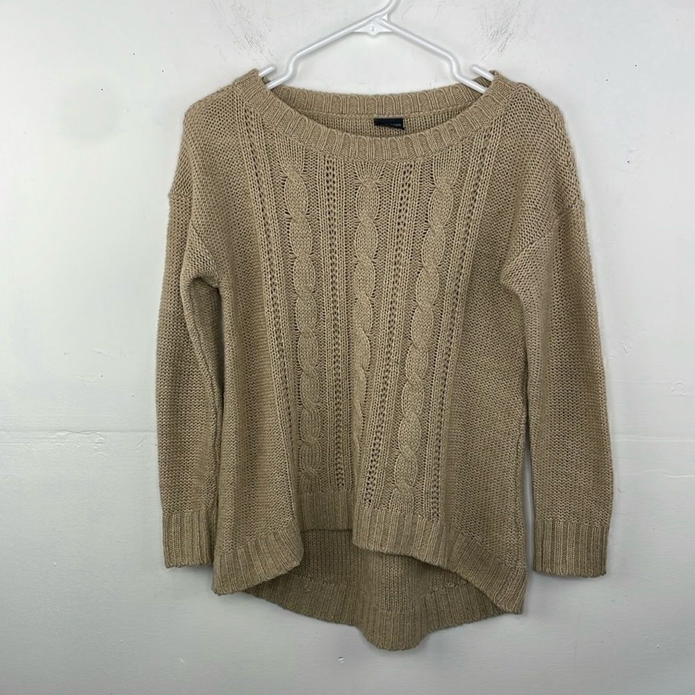 Faded Glory cable knit camel color sweater size small